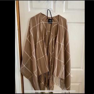Beige Poncho Shawl
